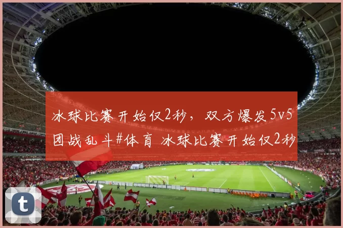 冰球比赛开始仅2秒，双方爆发5v5团战乱斗#体育 冰球比赛开始仅2秒，双方爆发5v5团战乱斗#体育